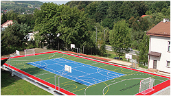 Multisportanlage fr Fuball, Basketball und Tennis mit Bodenbelag kaufen