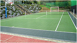 Garten-Multisport-Anlage fr Tennis, Fuball und Basketball mit Sportboden kaufen