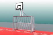 Bolzplatz-Tor (3x2m) - mit Basketballaufbau - TV GS 