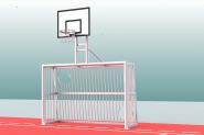Bolzplatz-Tor (3x2m) - mit Basketballaufbau und ZDF-Torwand - TV GS 