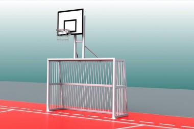 Bolzplatz-Tor (3x2m) - mit Basketballaufbau - TV GS 