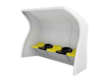 Spielerkabine - Monoblock - 5 Sitzpltze 